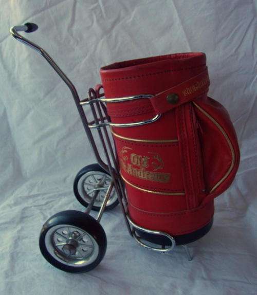 A LOVELY LEATHER CADDY FOR YOUR BAR - MADE FOR OLD St. ANDREWS SCOTCH WHISKY