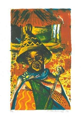 OSIAH MASEKWAMENG - LIMITED EDITION PRINT - 46/70 - 1998 PRINT EXCHANGE FLANDERS/SOUTH AFRICA