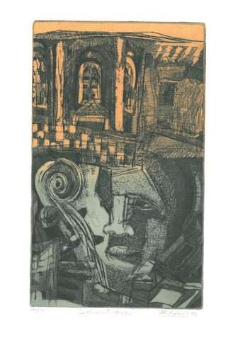 NHLANHLA XABA - LIMITED EDITION PRINT - 46/70 - 1998  TITLED - INSTRUMENT MUSO