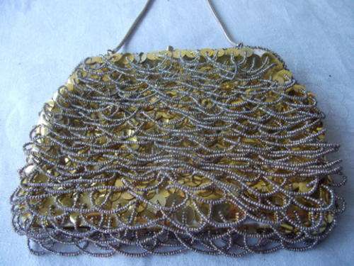 VERY PRETTY VINTAGE BEADED EVENING BAG