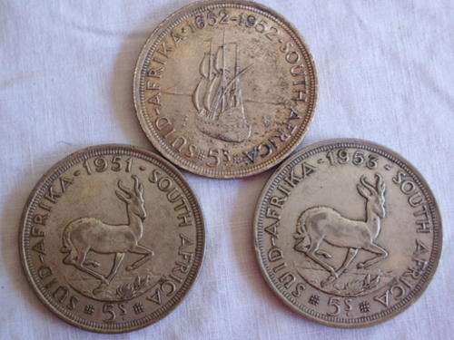 THREE CROWNS - 1951, 1952 AND 1953 - 50% SILVER COINS