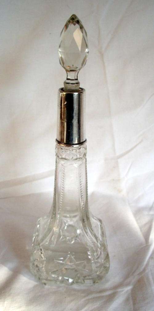 BEAUTIFUL HALLMARKED SILVER AND CRYSTAL PERFUME BOTTLE