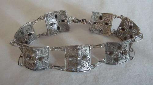 TOPAZIO PORTUGAL 925 STERLING SILVER FILIGREE BRACELET - STUNNING!!