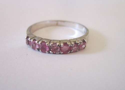 Beautiful natural rubies set in sterling silver ring. Size P