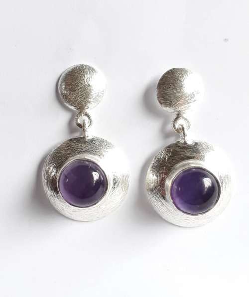 Lovely Amethysts in sterling silver earrings.