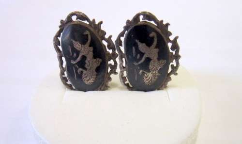Sterling silver Siam clip on earrings.