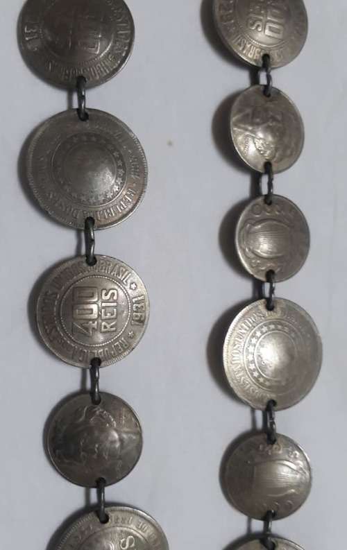 Vintage handmade gipsy belt made from Brazilian coins.