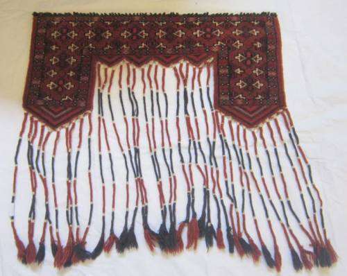 Pure wool hand knotted Persian Yomud Tekke door hanging.