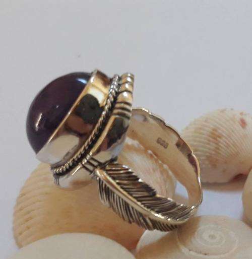 Amethyst set in this gorgeous sterling silver ring