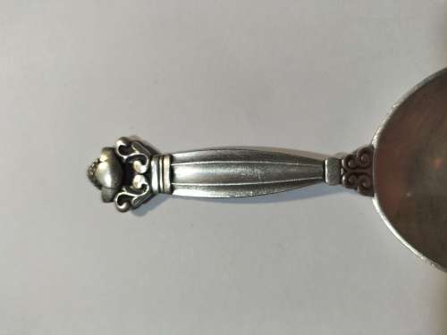 Georg Jensen Acorn design sugarspoon. Hallmarked sterling silver.