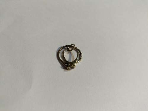 9ct gold Engagement ring set charm. Too sweet for words.