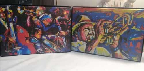 Kervin Cupido and Debra Hurd - Jazz Festival 2009 - limited edition prints on blocked canvas.