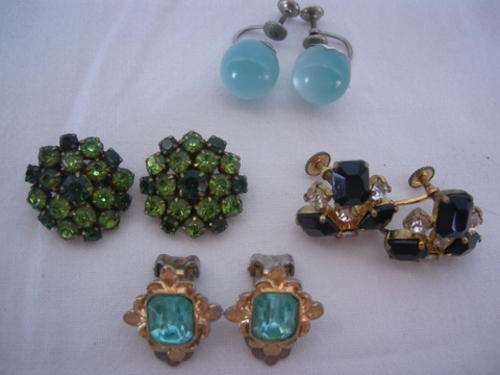 FOUR FANTASTIC VINTAGE EARRINGS