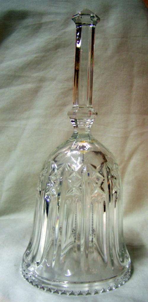 LOVELY PRESSED GLASS BELL WITH PRETTY TINKLING SOUND
