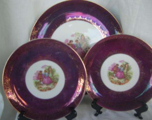 THREE LOVELY LIMORGES TIPE PLATES