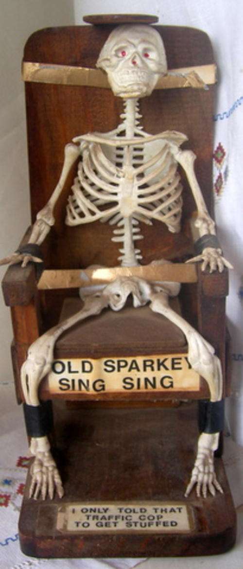 GRIM HUMOUR - OLD SPARKEY - I ONLY TOLD THAT TRAFFIC COP TO GET STUFFED!