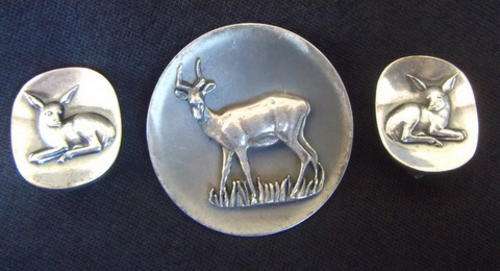 BOKKIES - DESIGNED BY JOE CALAFATO (CANDIDA) UNMARKED SILVER? STUNNING SET