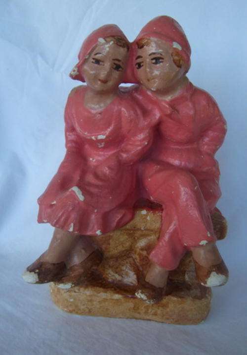 TWO GORGEOUS DUTCH CHILDREN - ORNAMENT OF OVER 80 YEARS OLD