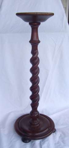 BARLEY TWISTED WOODEN STAND x 2 BUY ONE OR BOTH - BEAUTIFULL WOOD