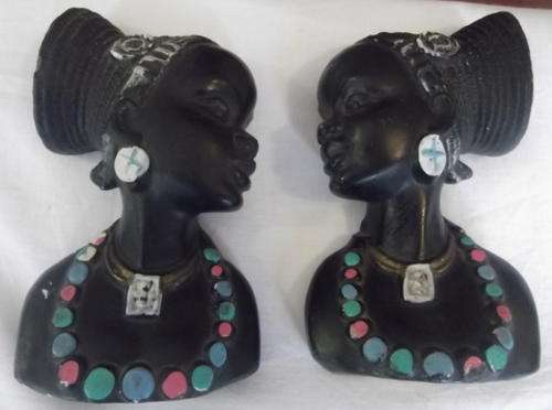 TWO RETRO CHALKWARE HEADS