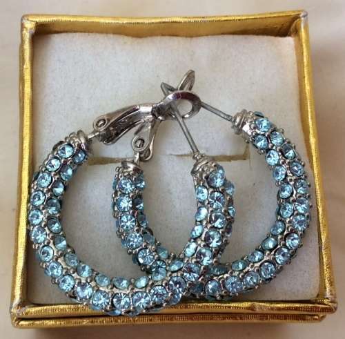 Pale blue Crystal Earrings