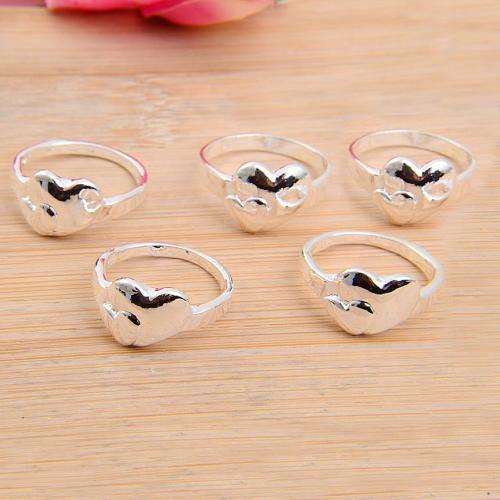 925 Silver Plated double Heart Ring