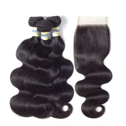 8inch Body Wave Hair Bundles(3) With Closure(Three part)