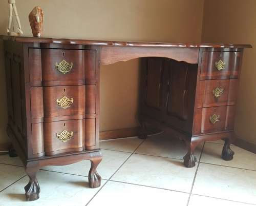 Antique Imbuia Ball & Claw Desk