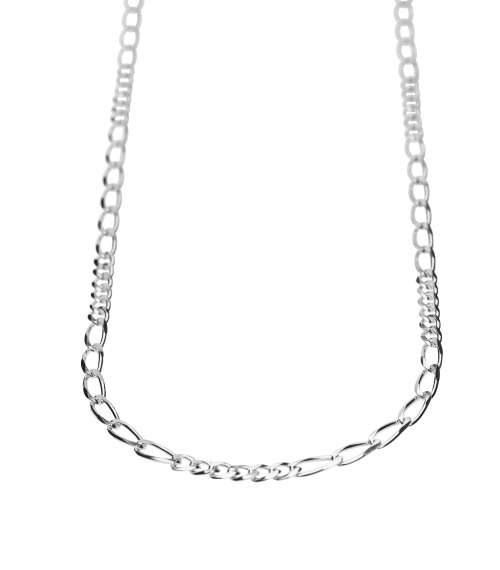 925 Sterling Silver 55cm Figaro link necklace