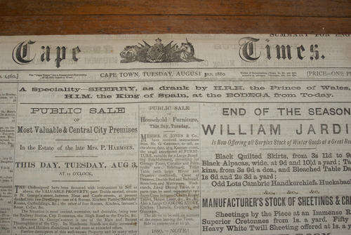 1880 Cape Times Newspaper - August 3 1880 - Free shipping within SA!