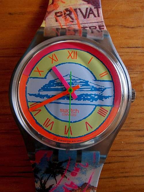 Vintage 1992 SWATCH Postcard GN127, unworn, boxed with instructions, SEE MY COLLECTION!