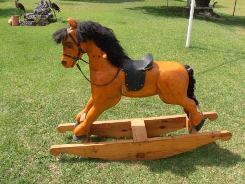 Very large vintage wooden rocking horse, great quality, very solid, Bavaria, Free State, German