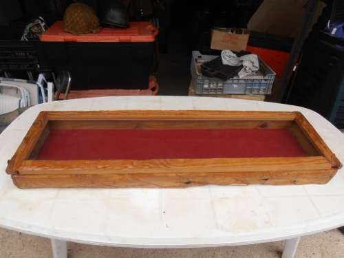 Large wooden display/presentation box with glass, one of two available