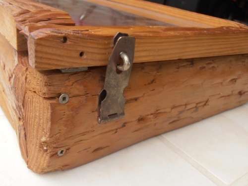 Large wooden display/presentation box with glass, one of two available