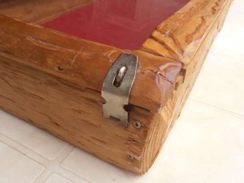 Large wooden display/presentation box with glass, one of two available