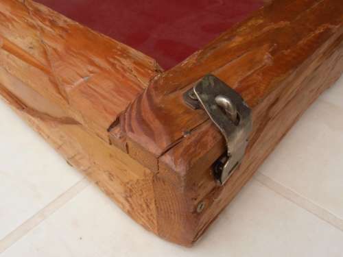 Large wooden display/presentation box with glass, one of two available