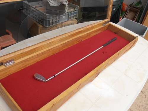 Large wooden display/presentation box with glass, one of two available