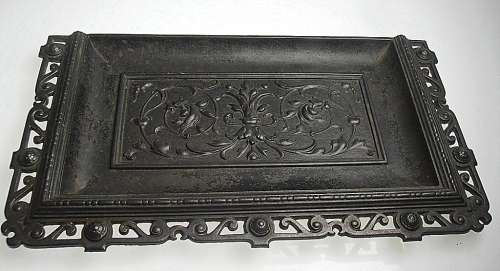 Art Nouveau cast iron tray/fire surround for kitchen oven