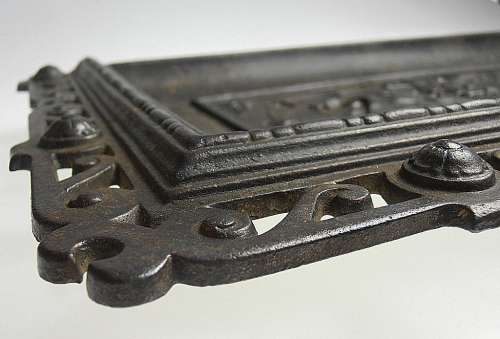 Art Nouveau cast iron tray/fire surround for kitchen oven