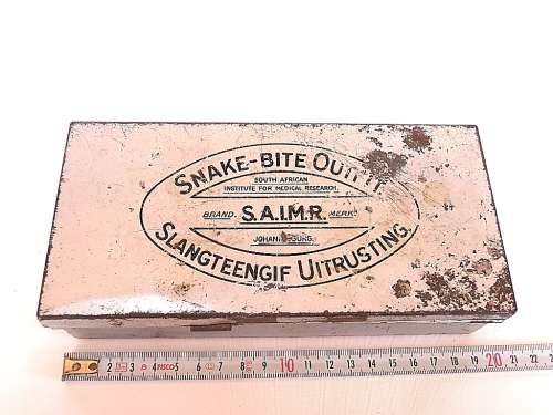 S.A.I.M.R. Vintage snake bite kit, slangteengif uitrusting, venom, SA Institute for Medical Research