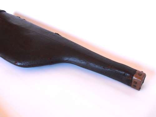 Vintage leather leg of mutton gun case