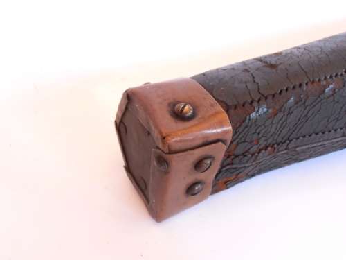 Vintage leather leg of mutton gun case