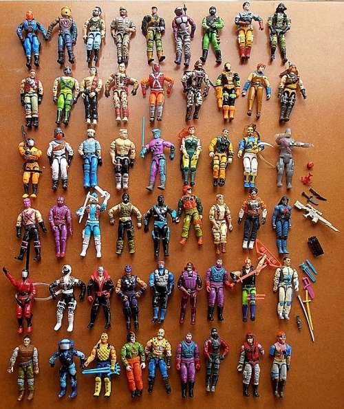 56 x vintage GI Joe figures and weapons, 1984-2004, Hasbro, Lenard, Matchbox