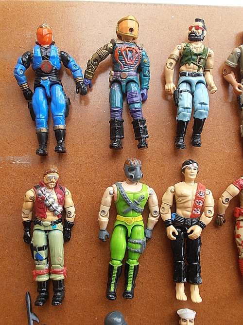 56 x vintage GI Joe figures and weapons, 1984-2004, Hasbro, Lenard, Matchbox