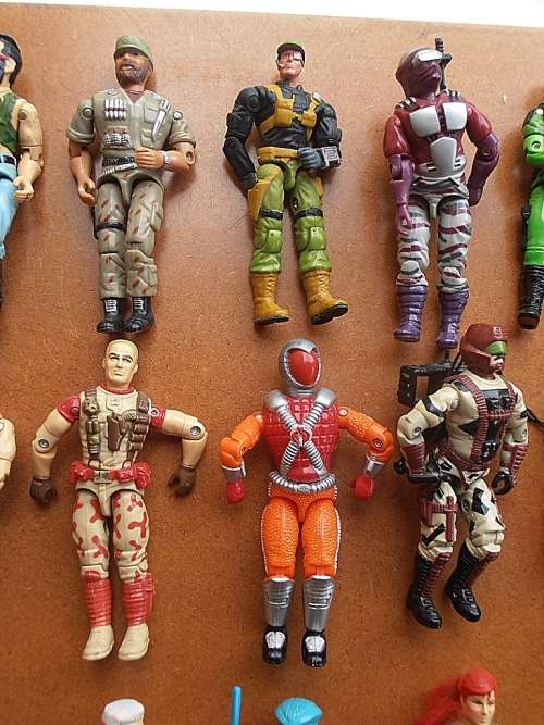56 x vintage GI Joe figures and weapons, 1984-2004, Hasbro, Lenard, Matchbox