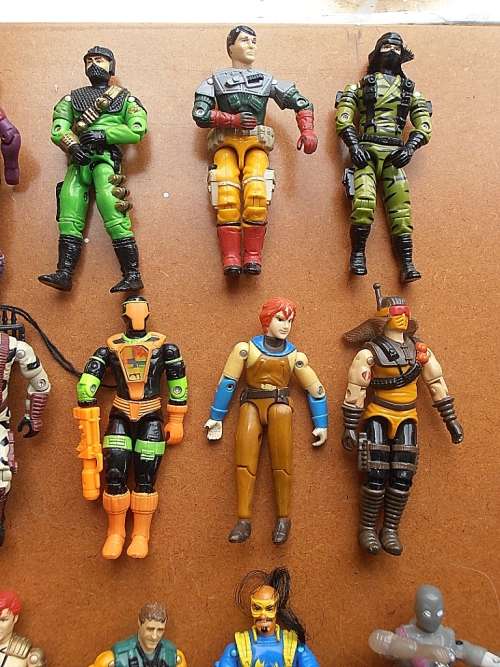 56 x vintage GI Joe figures and weapons, 1984-2004, Hasbro, Lenard, Matchbox
