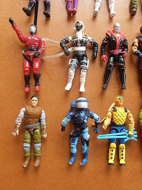 56 x vintage GI Joe figures and weapons, 1984-2004, Hasbro, Lenard, Matchbox