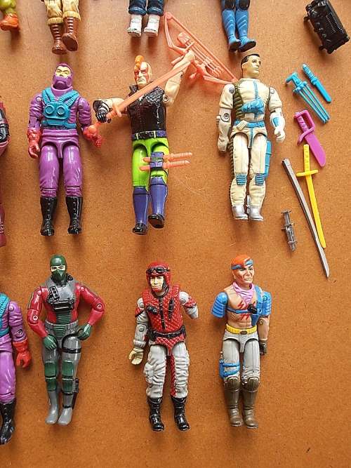56 x vintage GI Joe figures and weapons, 1984-2004, Hasbro, Lenard, Matchbox