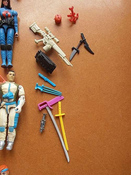 56 x vintage GI Joe figures and weapons, 1984-2004, Hasbro, Lenard, Matchbox