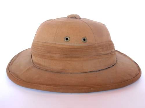 Vintage sun helmet, pith helmet, M. E. Stores Johannesburg